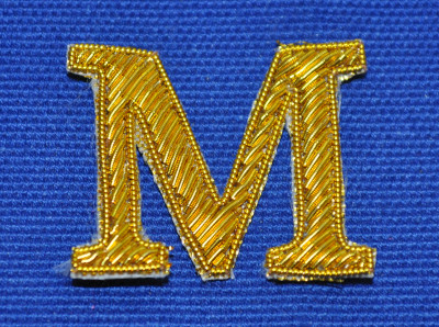 Embroidered Letter - 'M' - Click Image to Close